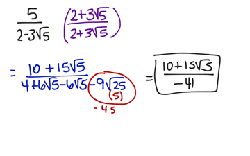 Rationalizing The Denominator