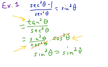 verifying trig identities example 2
