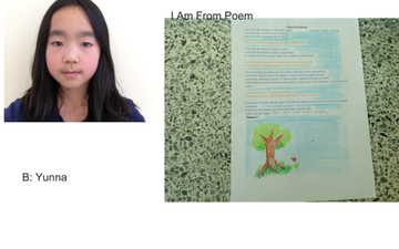 Yunna 5C I am from poem Recording