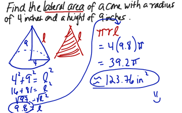 Section 12.3 Lateral Area Of A Cone