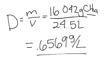 Solving For Density Of A Gas