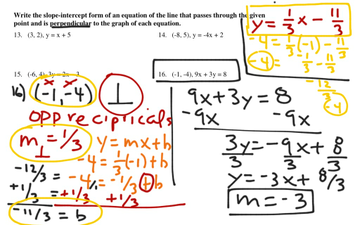 Writing Equations Given Parallel And Perpendicular Lines