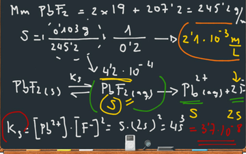 CALCULO PRODUCTO DE SOLUBILIDAD