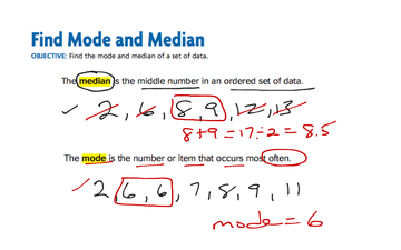 Mean and Mode